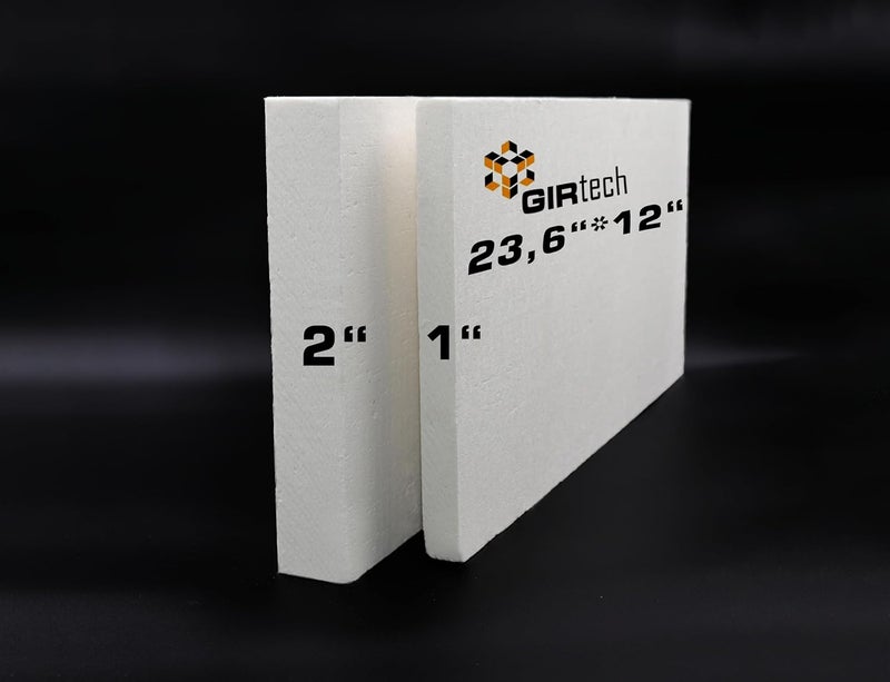 GIRtech Ceramic Fiber Insulation Board (2300F) (23,6" X 12" X 2"), Fireproof Insulating Board for Wood Stoves, Pizza Ovens, Forges, Kilns, Furnaces, Fireplaces - Pack of 1 - Image 2